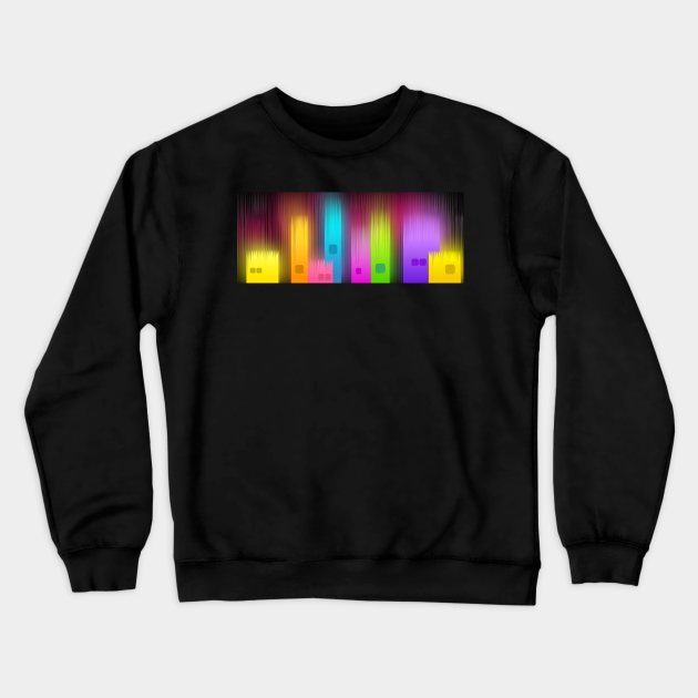 Led City Illuminated in Colors Crewneck Sweatshirt by Lebihanto